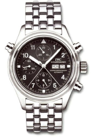 IWC - IW3713-17  Pilot's Watch Doppelchronograph Stainless Steel / Black / German / Bracelet