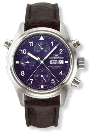 IWC - IW3713-21  Pilot's Watch Doppelchronograph Platinum / Blue / German