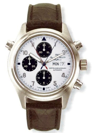 IWC - IW3713-29  Pilot's Watch Doppelchronograph Stainless Steel / White / Japan / Strap