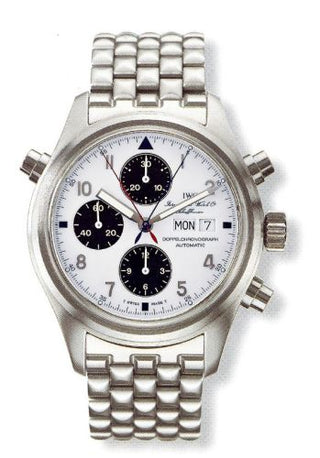 IWC - IW3713-30  Pilot's Watch Doppelchronograph Stainless Steel / White / Japan / Bracelet