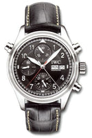 IWC Pilot's Watch Spitfire Double Chronograph Stainless Steel / Black / Spanish / Strap (IW3713-32)