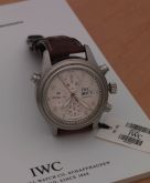 IWC - IW3713-43  Pilot's Watch Spitfire Double Chronograph Stainless Steel / Silver / English / Strap