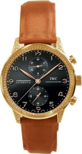 IWC - IW3714-18  Portuguese Chrono-Automatic Rose Gold / Black / Diamond