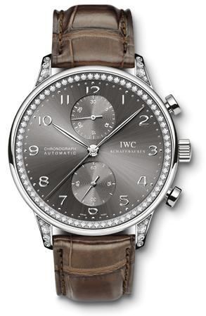 IWC - IW3714-39  Portuguese Chrono-Automatic White Gold / Ardoise / Diamond