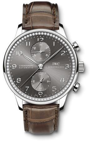 IWC - IW3714-40  Portuguese Chrono-Automatic White Gold / Ardoise / Diamond