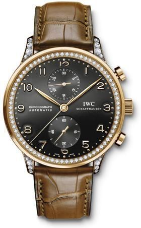 IWC - IW3714-43  Portuguese Chrono-Automatic Rose Gold / Black / Diamond