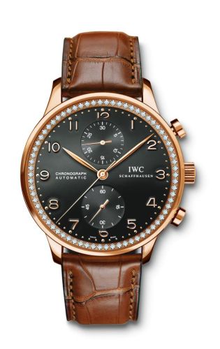 IWC - IW3714-70  Portuguese Chrono-Automatic Rose Gold / 80 Diamond