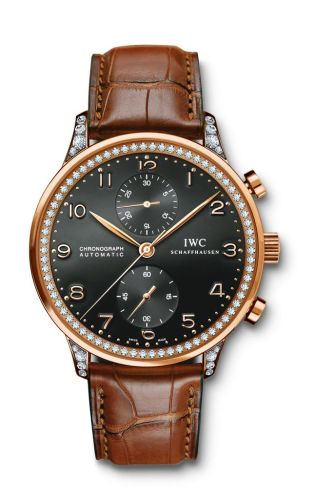 IWC - IW3714-71  Portuguese Chrono-Automatic Rose Gold / 108 Diamond