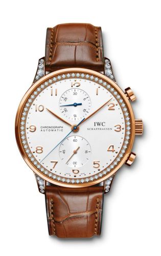 IWC - IW3714-77  Portuguese Chrono-Automatic Rose Gold / 80 Diamond