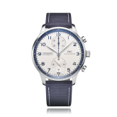 IWC - IW3714-92  Portuguese Chrono-Automatic Stainless Steel / Bucherer Blue