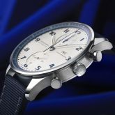 IWC - IW3714-92  Portuguese Chrono-Automatic Stainless Steel / Bucherer Blue