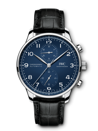 IWC - IW3716-01  Portugieser Chronograph "150 Years" Stainless Steel / Blue