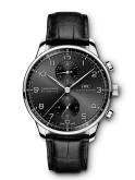 IWC - IW3716-09  Portugieser Chronograph Stainless Steel / Black