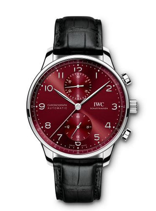 IWC - IW3716-16  Portugieser Chronograph Stainless Steel / Burgundy