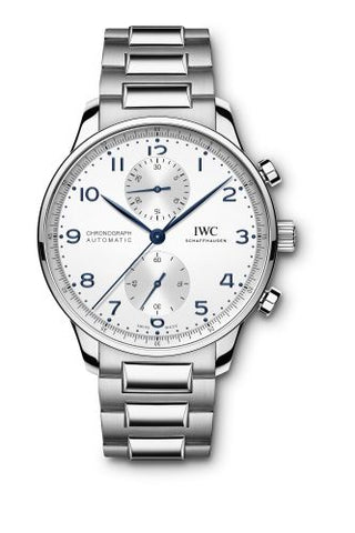 IWC - IW3716-17  Portugieser Chronograph Stainless Steel / Silver - Blue / Bracelet