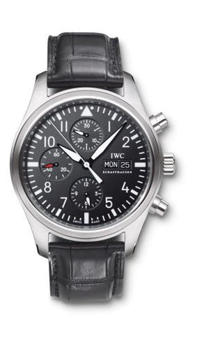 IWC - IW3717-01  Pilot's Watch Chronograph Stainless Steel / Black / Strap