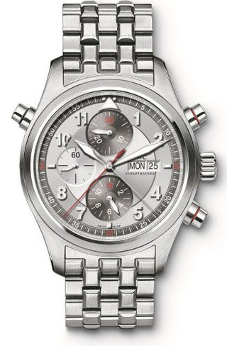 IWC - IW3718-05  Pilot's Watch Spitfire Double Chronograph Stainless Steel / Panda / Bracelet