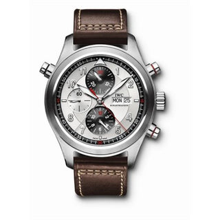 IWC - IW3718-02  Pilot's Watch Spitfire Double Chronograph Stainless Steel / Panda / Strap