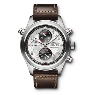 IWC - IW3718-06  Pilot's Watch Spitfire Double Chronograph Stainless Steel / Panda / Strap