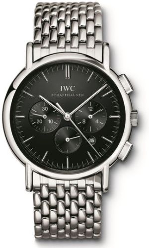 IWC - IW3724-06  Portofino Chronograph MecaQuartz Stainless Steel / Black / Bracelet