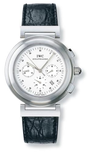 IWC - IW3728-08  Da Vinci SL Chronograph MecaQuartz Stainless Steel Brushed / White / Croco