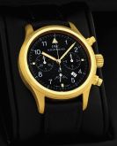 IWC - IW3741-03  Pilot's Watch Chronograph Mecaquartz Yellow Gold / Black / Strap