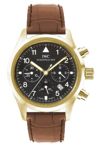 IWC - IW3741-03  Pilot's Watch Chronograph Mecaquartz Yellow Gold / Black / Strap