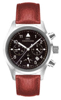 IWC Pilot's Watch Spitfire Double Chronograph Stainless Steel / Silver / Italian / Strap (IW3741-07)