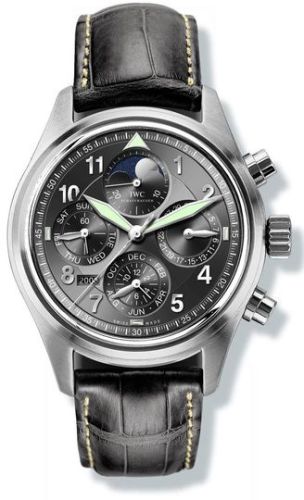 IWC - IW3757-03  Pilot's Watch Spitfire Chronograph Perpetual Calendar Stainless Steel / Black / Sincere