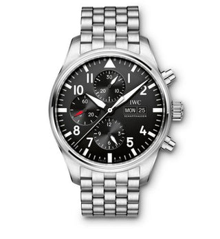 IWC - IW3777-10  Pilot's Watch Chronograph Stainless Steel / Black / Bracelet