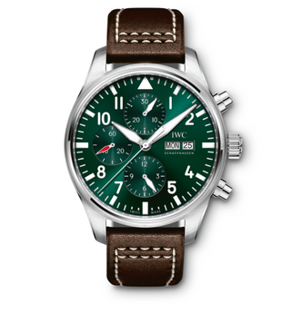 IWC - IW3777-26  Pilot's Watch Chronograph Stainless Steel / Racing Green / Calf