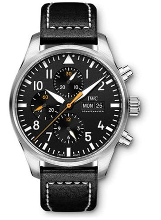 IWC - IW3777-27  Pilot's Watch Chronograph Stainless Steel / Black / Staffel 11