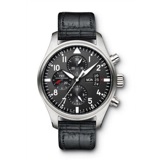 IWC - IW3777-01  Pilot's Watch Chronograph Stainless Steel / Black / Strap