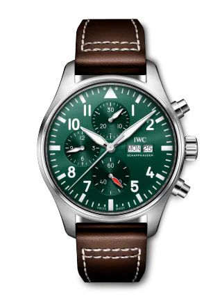 IWC - IW3780-05  Pilot's Watch Chronograph Stainless Steel / Green