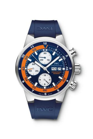 IWC - IW3781-01  Aquatimer Chronograph Stainless Steel / Blue / Rubber / Cousteau Divers 2007