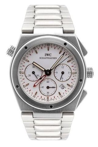 IWC - IW3805-03  Ingenieur Mecaquartz Chronograph Alarm Stainless Steel / White / Bracelet