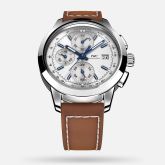 IWC - IW3808-AQ  Ingenieur Chronograph Custom Stainless Steel / Silver-Blue / Calf