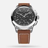 IWC - IW3808-AW  Ingenieur Chronograph Custom Stainless Steel / Black-Rhodium / Calf