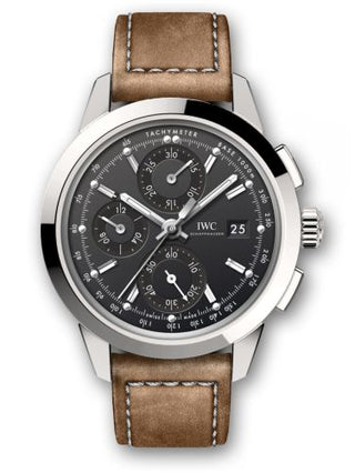 IWC - IW3808-AW  Ingenieur Chronograph Custom Stainless Steel / Black-Rhodium / Calf