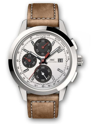 IWC - IW3808-CM  Ingenieur Chronograph Custom Stainless Steel / Silver-Black-Red / Calf