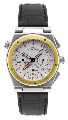 IWC - IW3815-04  Ingenieur Mecaquartz Chronograph Alarm Stainless Steel / Yellow Gold / White / Strap