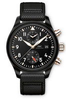 IWC Pilot's Watch Doppelchronograph Yellow Gold / Black / Italian / Strap (IW3890-03)