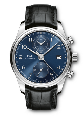 IWC - IW3903-03  Portugieser Chronograph Classic Stainless Steel / Blue