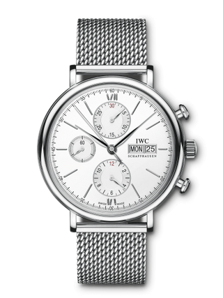 IWC - IW3910-28  Portofino Chronograph Stainless Steel / Silver / Milanese