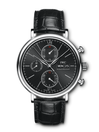 IWC - IW3910-29  Portofino Chronograph Stainless Steel / Black / Alligator