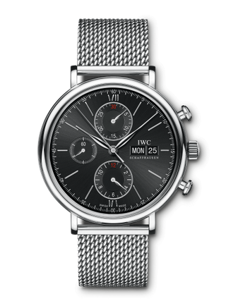 IWC - IW3910-30  Portofino Chronograph Stainless Steel / Black / Milanese