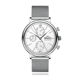 IWC - IW3910-32  Portofino Chronograph Stainless Steel / Silver  / Milanese