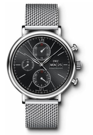 IWC - IW3910-33  Portofino Chronograph Stainless Steel / Black / Milanese