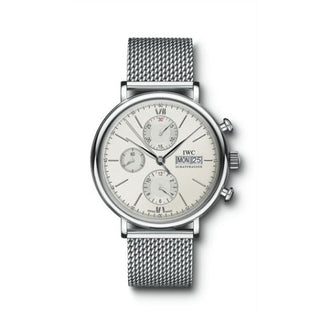 IWC - IW3910-09  Portofino Chronograph Stainless Steel / Silver / Milanese