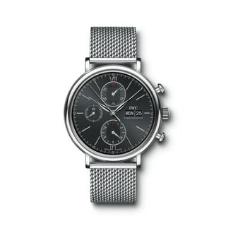 IWC - IW3910-10  Portofino Chronograph Stainless Steel / Black / Milanese